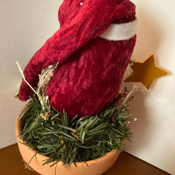 SANTA POTTED WITH TREE SAYS ON IT STAR HO HO  NEW - Picture 4 of 4